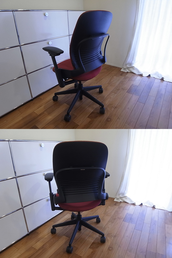 ●美品●スチールケース●Steelcase●リープチェア●LEAP●V2●USモデル●赤系●レッド●デスクチェア●PCチェア●ワークチェア