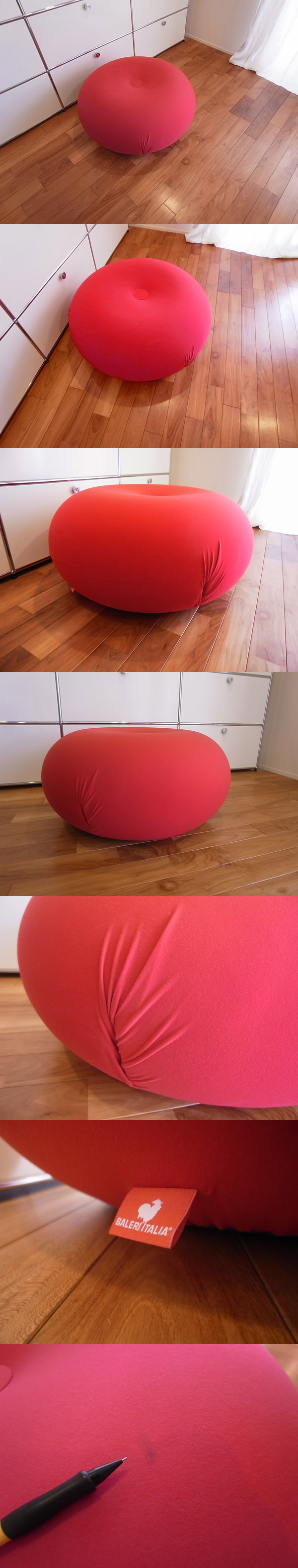 ●14.5万円●イタリア●BALERI社製●バレリ●Tatone●タトーネ●赤●クッション●hhstyle取扱●こども部屋やリビングで