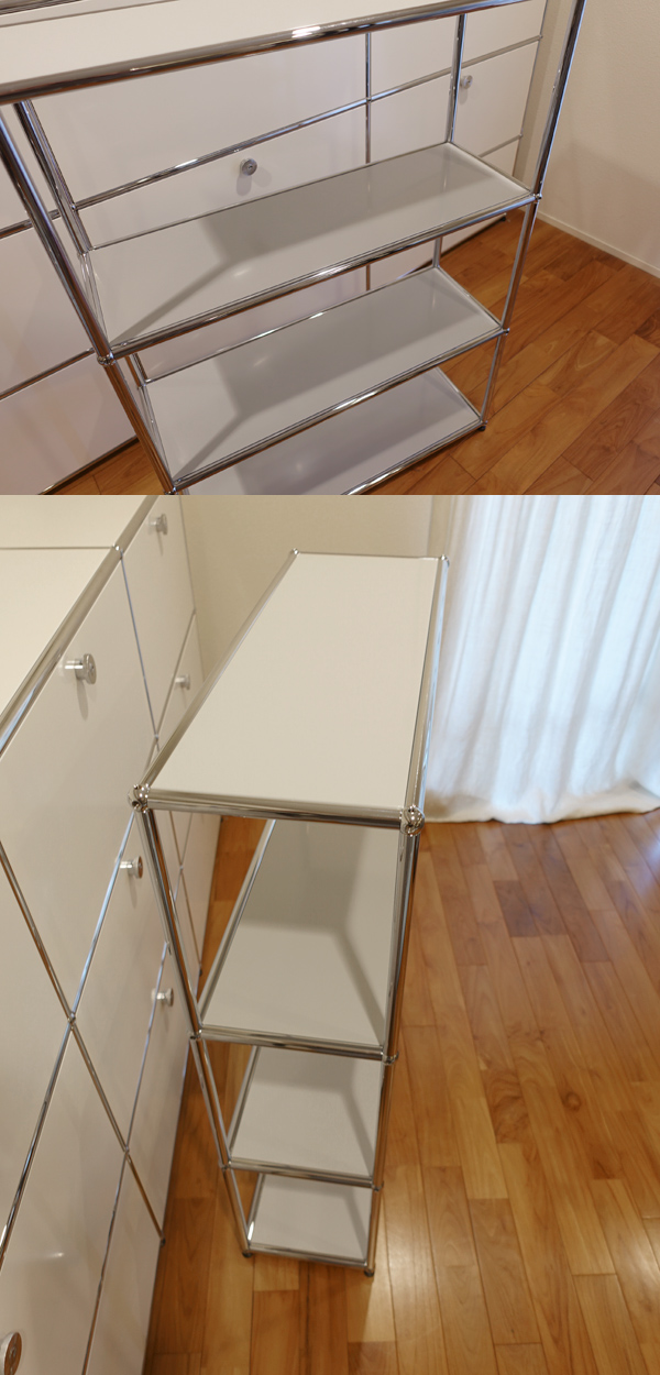 正規品■USMハラー■スリム　オープンシェルフ　1列3段　ライトグレー　シンプル 正規品□USMハラー□スリム オープンシェルフ 1列3段 ライトグレー